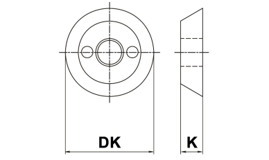 2 Hole nut technical drawing 
