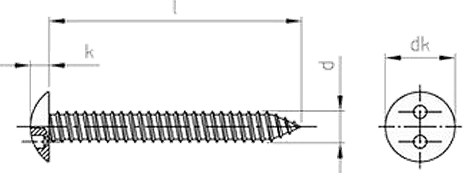 2-hole-truss-head-self-tapping-security-screw-technical-drawing