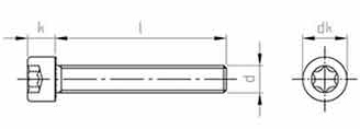 6-Lobe Hexalobular Cap Screw ISO 14579 drawing