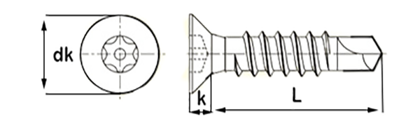 S007 S128 M16060 Pan Head Self Tapping Countersunk