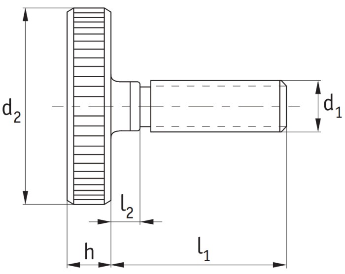 M8 x 30mm Captive Knurled Thumb Screws High Type - A1 Stainless Steel