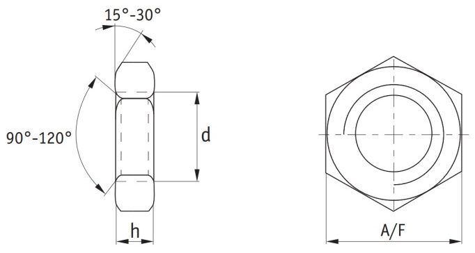 DIN 439 nuts Brass DIN 439 hex lock nuts Thin Nuts Jam Nuts