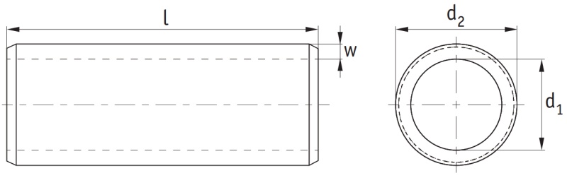 Brass Round Metric Spacers Technical Drawing