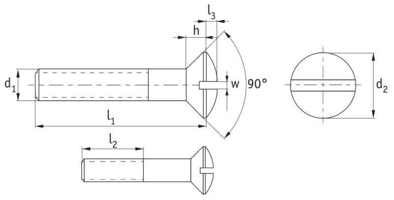 Brass Slotted Raised Countersunk Screws (DIN 964)