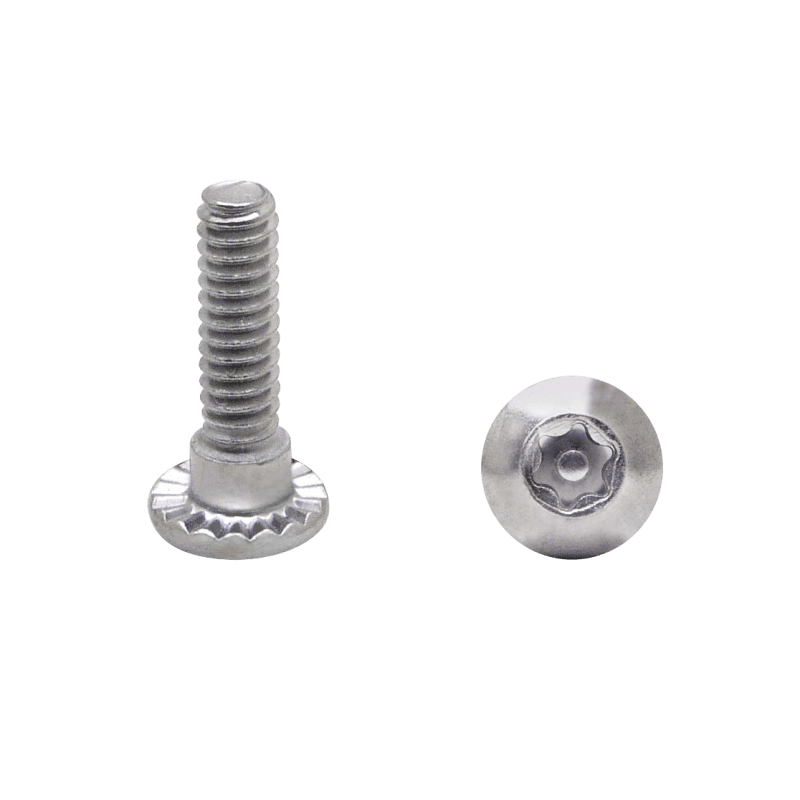 Chrome Plated 6 Lobe Shoulder Screw with Center Pin