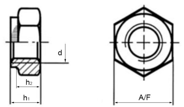 Cleveloc Nut Thin Type Technical Drawing