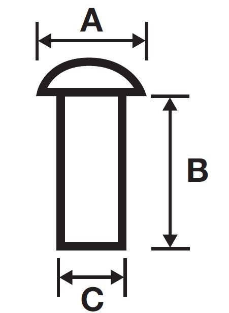 Clutch Head Barrel Nuts Technical Drawing