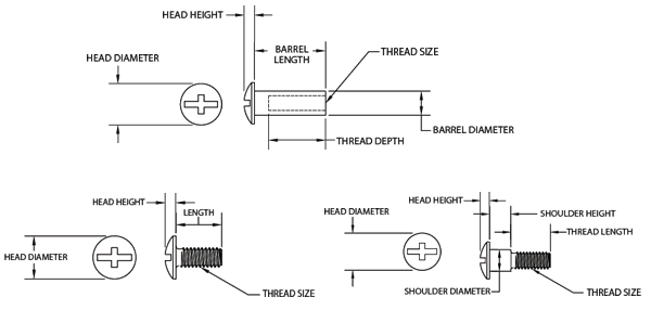 Combi Head Sex Bolt technical drawing 