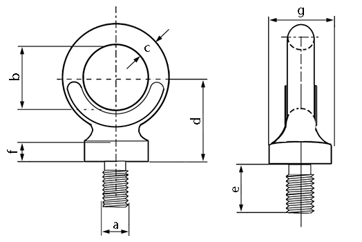 Dynamo Eyebolts Technical Drawing