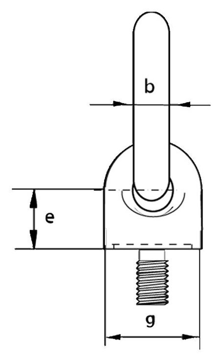 Eyebolts with Link Side Technical Drawing