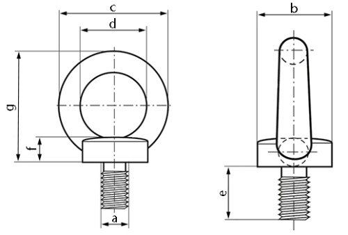 Eye Bolts Technical Drawing