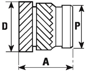 fasplas-ifp001-unheaded-brass-insert-for-plastic-with-opposed-knurls