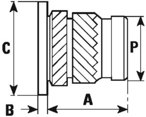 fasplas-ifp002-headed-brass-insert-for-plastic-with-opposed-knurls