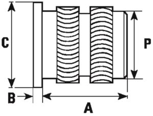 fasplas-ifp005-headed-brass-insert-for-plastic-with-rounded-knurls