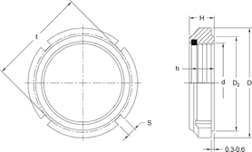 GUK nylon insert locking nut diagram image