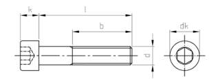 High Corrosion Resistant Hex Socket Head Cap Screw Technical Drawing