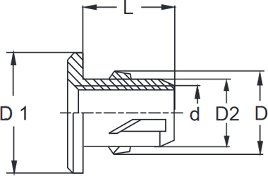 IN15 knock in insert nut for soft materials technical drawing