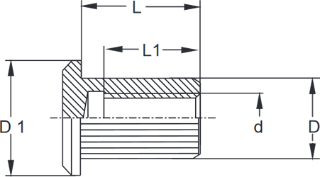 IN16 flat head knock in insert nut technical drawing