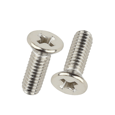 Nickel Plated M2 Countersunk Phillips Machine Screw