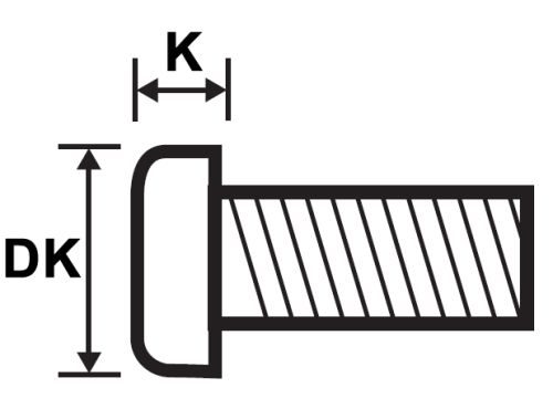 Oval Pan Head Security Screws Technical Drawing