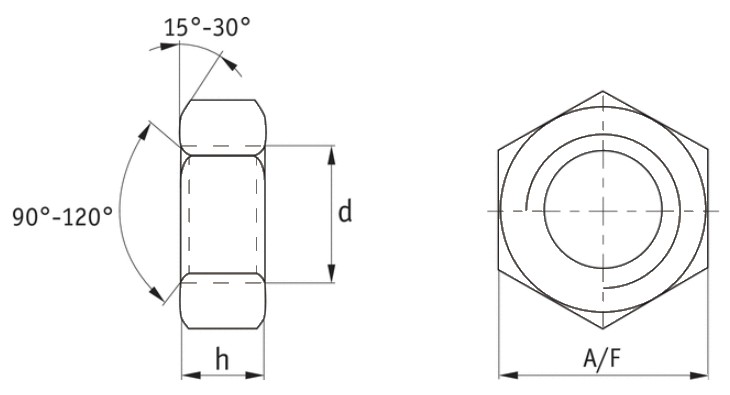 Plastic Hexagon Full Nuts (DIN 934)