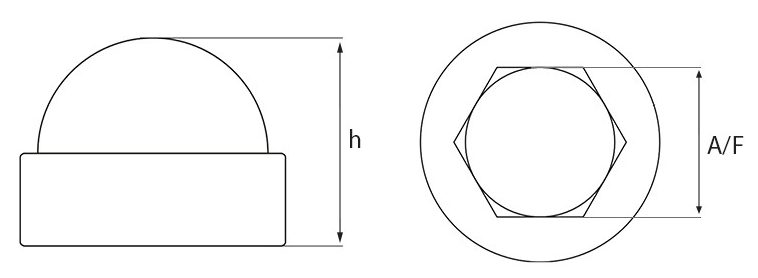 Plastic Nut Covers Technical Drawing