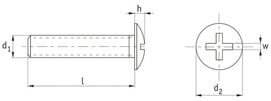 Plastic Slotted Roofing Bolts Technical Drawing