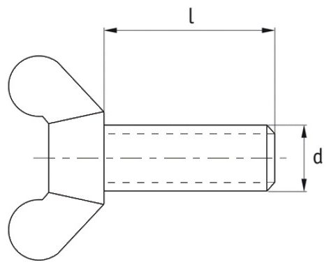 Plastic Wing Screws with Stud (DIN 316) Technical Drawing