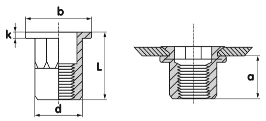 rivet-nut-corrosion-resistant-flange-head-half-hex-body-technical-drawing