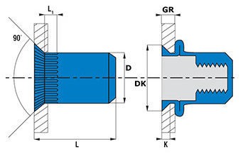 Rivet-Nut-Countersunk-Knurled-Closed-End