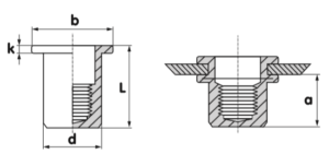 Rivet-Nut-Flange-Head-Plain-Closed-End-Body-Technical-Drawing