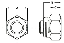 Philidas Turret Nut Technical Drawing