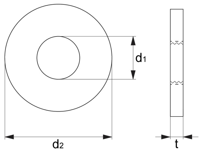 Threaded Captive Washer for Captive Screws Technical Drawing