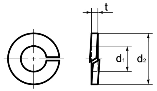 Titanium Spring Washers Technical Drawing