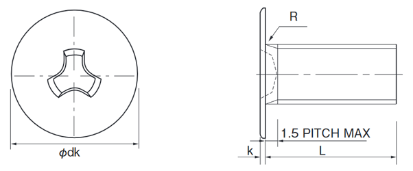 Tri-Drive Micro Profile Head Screws Technical Drawing