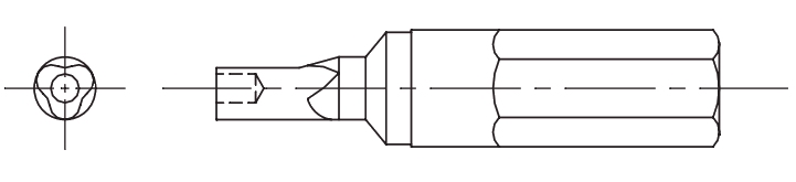 Tricle Security Drill Bit Technical Drawing