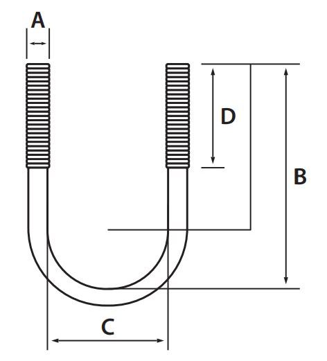 U Bolt Technical Drawing