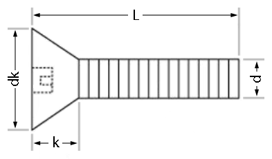 Ultra Drive Countersunk Security Machine Screws Technical Drawing