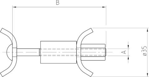 WC03 Assembled Worktop Connector (with mounting aid and NBR/PVC tube) 35mm Hole