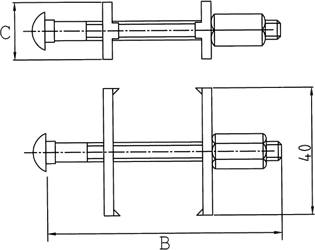 WC05 Assembled Worktop Connector with 40mm Rectangular Metal Plates