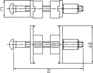 WC06 Assembled Worktop Connector with Rectangular Metal Plates and Mounting Aid