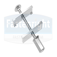WC10 Assembled Worktop Connector with 40mm Rectangular Metal Plates (Clawed or Non-Clawed)