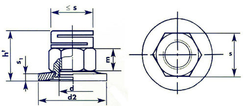 all-metal-self-locking-flange-nut-dim drawing