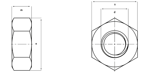 aluminium hexagon full nuts