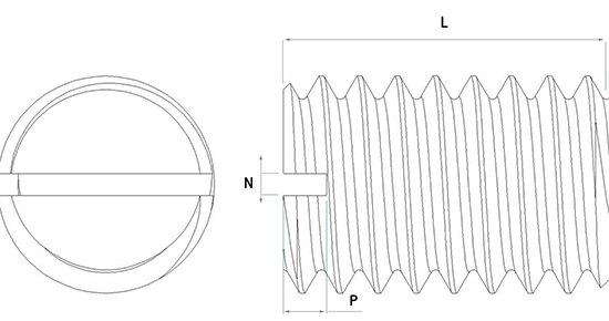 Aluminium Slotted Grub Screw Flat Point