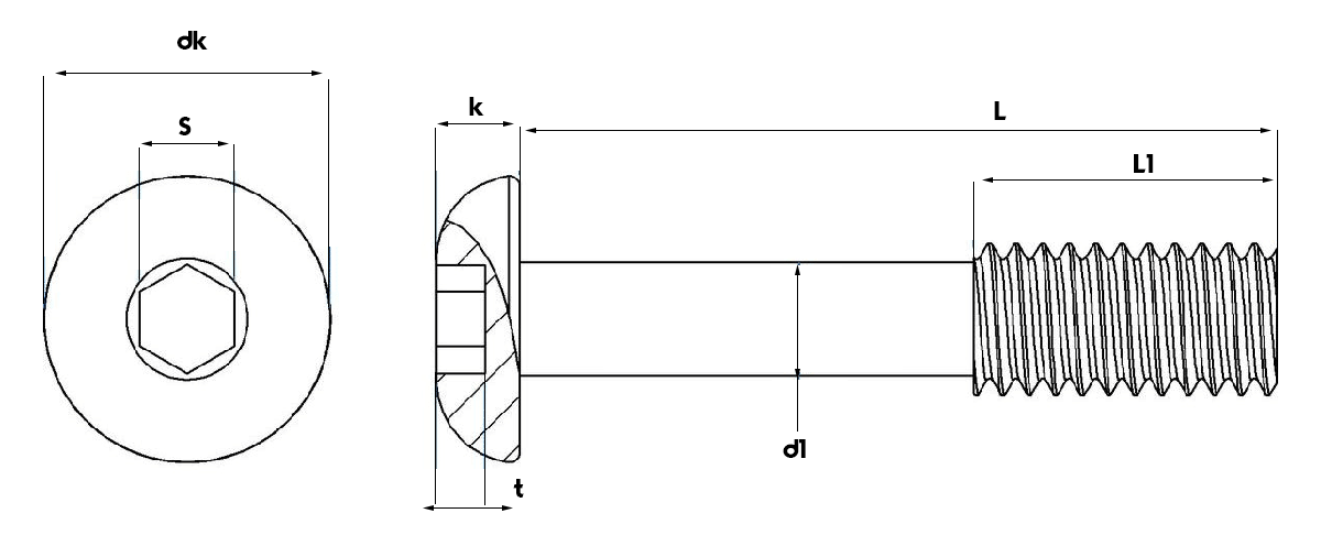 Button head captive screws