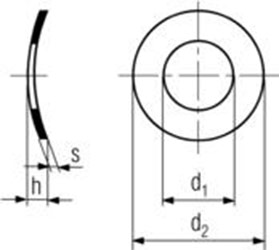 Micro curved spring washers din 137A