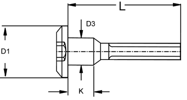 Furniture Connector Bolts type A1 Technical Drawing