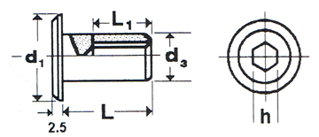 Furniture Connector Caps Technical Drawing
