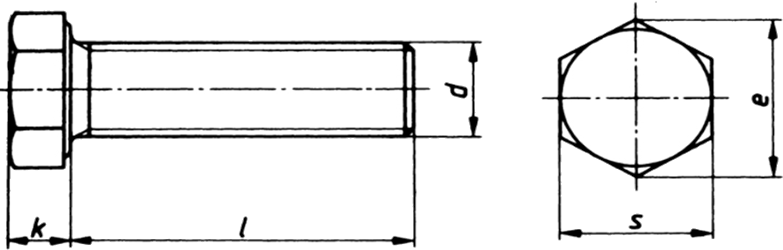 Hexagon Setscrew Din 933 Technical Drawing